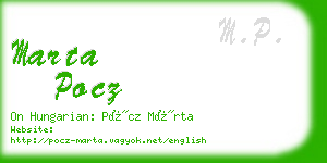 marta pocz business card